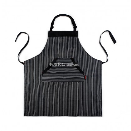 Homeline Two Pocket Cotton Polyester Bib Chef Apron Barista Bartender Waiter Apron 厨师服务员围裙 - L0219