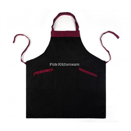 Homeline Two Pocket Cotton Polyester Bib Chef Apron Barista Bartender Waiter Apron 厨师服务员围裙 - L0219