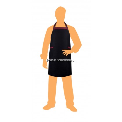 Homeline Two Pocket Cotton Polyester Bib Chef Apron Barista Bartender Waiter Apron 厨师服务员围裙 - L0219