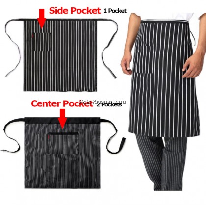 Homeline Half Length Half Body Restaurant Chef Apron Bistro Barista Waiter Waitress Apron 线条厨房围裙- L0226