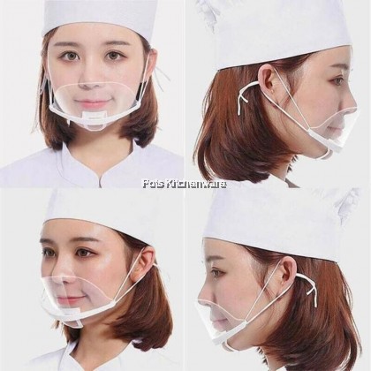 10 Pcs Anti-fog Plastic Transparent Mask Mouth Mask Topeng Plastik 餐饮卫生口罩 - PL697