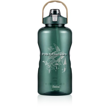Relax Tritan BPA Free with Straw Big Capacity Sports Water Bottle Tumbler Botol Air Besar 大容量水罐水壶 (1.5L/2L/3.8L) - D7420