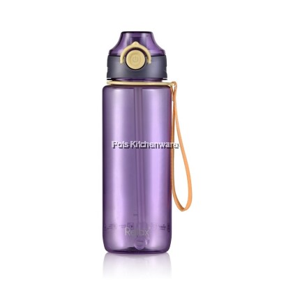 Relax BPA Free 600/800/1000ml Tritan Water Bottle Drinking Tumbler Push Button Botol Air 1L with Straw with Handle 水罐水壶 - D7910M