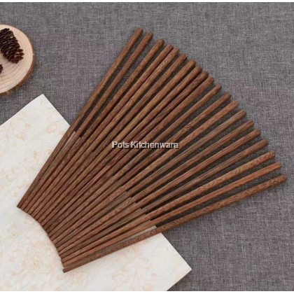 10 Pairs Chicken Wing Wood Red Sandalwood Natural Chopstick 天然木筷子