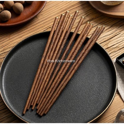 10 Pairs Chicken Wing Wood Red Sandalwood Natural Chopstick 天然木筷子