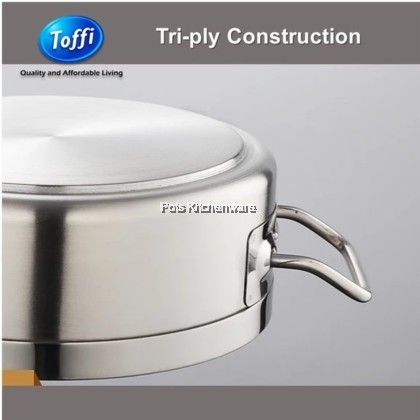 TOFFI 3 Layers Stainless Steel Casserole Pot 2 Handle with Lid- C5500