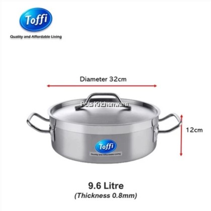 TOFFI 3 Layers Stainless Steel Casserole Pot 2 Handle with Lid- C5500