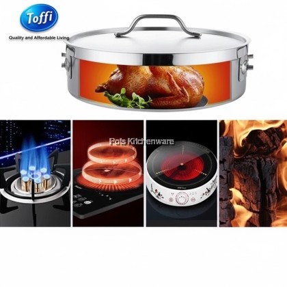 TOFFI 3 Layers Stainless Steel Casserole Pot 2 Handle with Lid- C5500