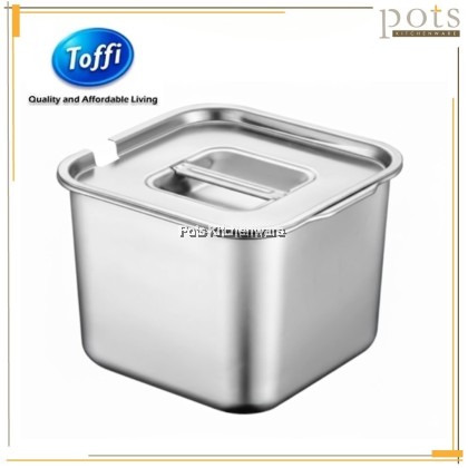 Toffi Stainless Steel Square Condiment Bowl & Lid- K5700
