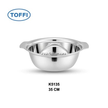 Toffi SUS201 Stainless Steel Bowl Basin Strainer Colander with handle- K5100