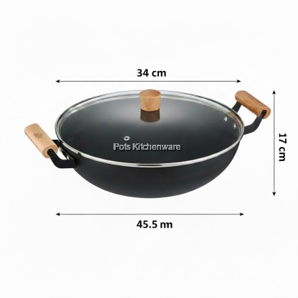 Ringo Home Premium Nitrided Iron Black Steel Wok / Frypan | No Coating | Fast Heating | Compatible with All Stovetops Ringo Home Premium Nitrided Iron Black Steel Wok / Frypan | No Coating | Fast Heating | Compatible with All Stovetops