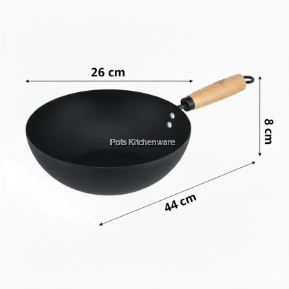 Ringo Home Premium Nitrided Iron Black Steel Wok / Frypan | No Coating | Fast Heating | Compatible with All Stovetops Ringo Home Premium Nitrided Iron Black Steel Wok / Frypan | No Coating | Fast Heating | Compatible with All Stovetops