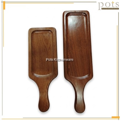 Wood Rectangular Serving Plate Tray Dulang Bulat Kayu Semula Jadi 实木圆形托盘-W00-B902030M