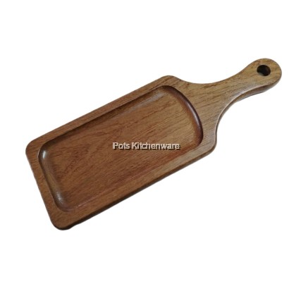 Wood Rectangular Serving Plate Tray Dulang Bulat Kayu Semula Jadi 实木圆形托盘-W00-B902030M