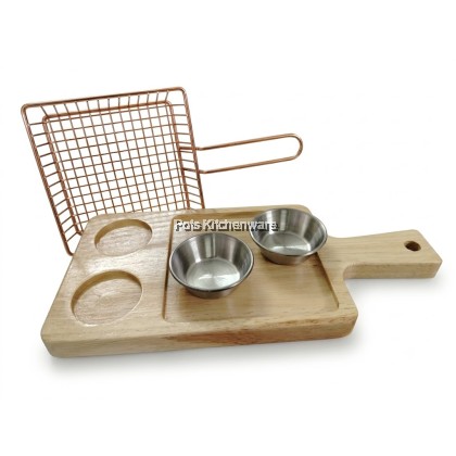 Creative French Fries Serving Set "Set hidangan kentang goreng  实木薯条篮 -W00-B902081M