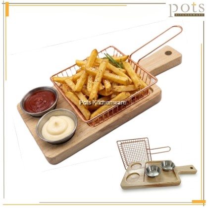 Creative French Fries Serving Set "Set hidangan kentang goreng  实木薯条篮 -W00-B902081M