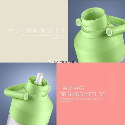 RELAX 1000ml Tritan BPA Free With Straw Drinking Colorful Water Bottle Botol Air 水壶 - PRL-D8010M RELAX 1000ml Tritan BPA Free With Straw Drinking Colorful Water Bottle Botol Air 水壶 - PRL-D8010M