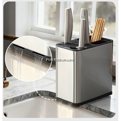 High Quality Stainless Steel Knife Tool Holder Rak Pisau 不锈钢刀架-S00-B6825
