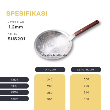 Stainless Steel Skimmer Cooking Strainer Long Handle Frying Skimmer Senduk Penapis Keluli Tahan Karat(24 - 30cm)不锈钢漏勺-S00-K1500M Stainless Steel Skimmer Cooking Strainer Long Handle Frying Skimmer Senduk Penapis Keluli Tahan Karat(24 - 30cm)不锈钢漏勺-S00-K1500M