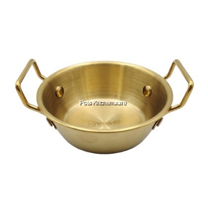 Korean Style Stainless Steel Gold Snack Bowl Double Handle | Mangkuk Emas Hidangan Dessert Buah | 韩式不锈钢金色小吃双耳碗